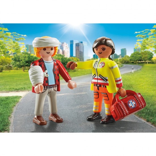 PLAYMOBIL MY LIFE DUO PACK ΔΙΑΣΩΣΤΗΣ ΚΑΙ ΤΡΑΥΜΑΤΙΑΣ (71506)